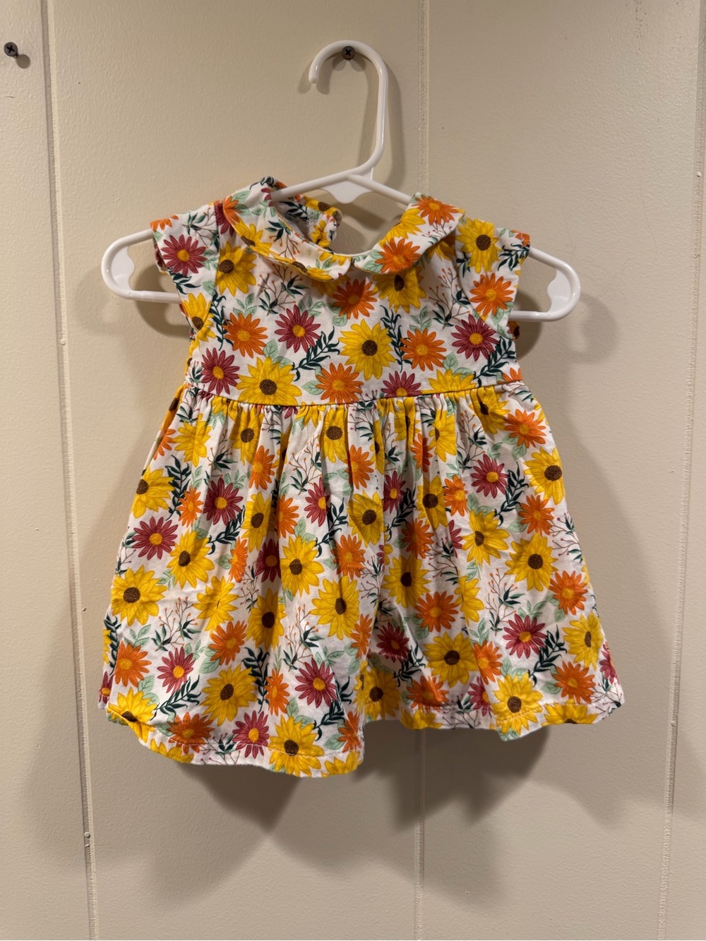 Good Lad White Sundress with Yellow & Pink Floral Print